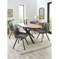 Very Home Oslo Extending 160-200Cm Dining Table & 4 Marlow Faux Leather Chairs