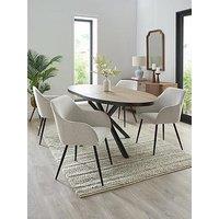 Very Home Oslo Extending 160-200Cm Dining Table & 4 Alisha Boucle Chairs