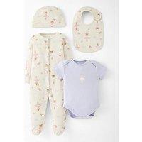 The Very Collection Baby Girls Ballerina Print Layette - Blue