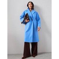 The Very Collection Relaxed Double Breasted Coat - Blue
