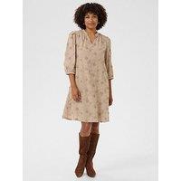 Cream Olivia Mini Dress - Brown