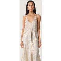 Soaked In Luxury Kitty Spaghetti Strap Strap Midi Dress - Grey