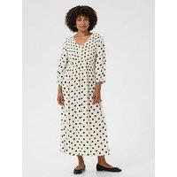 Cream Tiah Smock Maxi Dress - Black