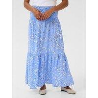 Kaffe Maxi Smock Skirt - Blue