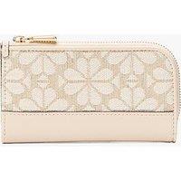 Kate Spade New York Devin Flower Jacquard Small Slim Bifold Wallet - Beige