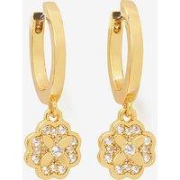 Kate Spade New York Heritage Bloom Huggie Drop Earrings - Gold