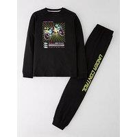 The Very Collection Boys Long Sleeve Bright Graphic Gaming Pyjamas - Black
