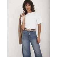 Mint Velvet Ivory Ultimate Slash T-Shirt - White