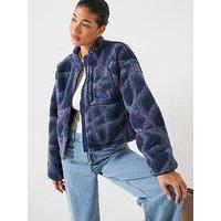 The North Face Women'S Extreme Pile Print Full Zip Jacket 2 - Navy