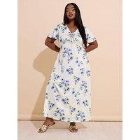 Yours Curve Bow Front Dress - White