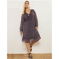 Yours Curve Embellished Mini Smock Dress - Black