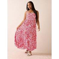 Yours Curve Shirred Strappy Maxi Dress