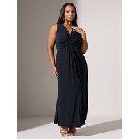 Yours Curve Knot Front Maxi Dress - Blue