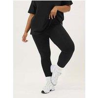Yours Curve Side Stripe Legging - Black