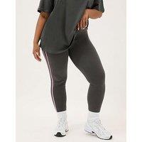 Yours Curve Side Stripe Legging - Grey