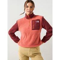 The North Face Womens Yumiori &Frac14; Zip Fleece- Coral Orange/Red