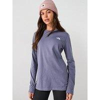 The North Face Women'S Long Sleeve Simple Dome T-Shirt - Blue