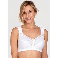 Miss Mary Of Sweden Diamond Non Wired Cotton Bra With Comfort Straps - White