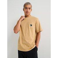 The North Face Mens Mountain Logo Relaxed Pocket Tee - Beige