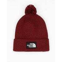 The North Face Unisex Tnf Logo Box Pom Beanie - Dark Red