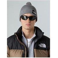 The North Face Unisex Logo Box Pom Beanie - Grey