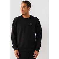 Ea7 Emporio Armani Train Visibility Small Logo Crew Sweatshirt - Black