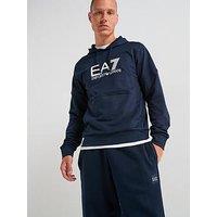 Ea7 Emporio Armani Train Visibility Large Logo Overhead Hoodie - Navy