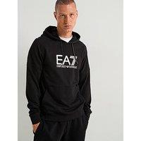 Ea7 Emporio Armani Train Visibility Large Logo Overhead Hoodie - Black