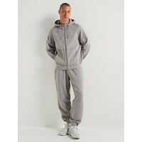 Ea7 Emporio Armani Train Visibility Small Logo Zip Hoodie Tracksuit - Grey