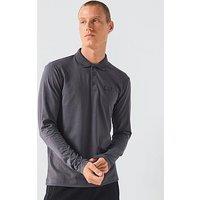 Ea7 Emporio Armani Train Core Id Small Logo Long Sleeve Polo Shirt - Grey