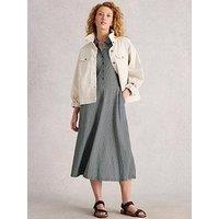 White Stuff Rua Jersey Half Placket Dress - Navy