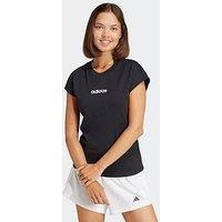 Adidas Sportswear Womens Essentials Linear Cotton T-Shirt - Black
