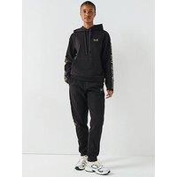 Ea7 Emporio Armani Overhead Hoodie Tracksuit - Black
