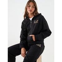 Ea7 Emporio Armani Zip Through Hoodie Tracksuit - Black