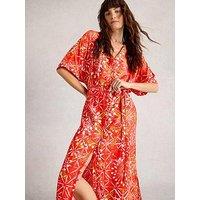 White Stuff Kiki Kimono Dress - Red