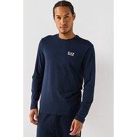 Ea7 Emporio Armani Core Id Crew Neck Long Sleeve T-Shirt - Navy