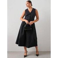 The Very Collection Curve Bow Trim 2-In-1 Midi Dress - Black