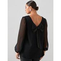 The Very Collection Curve Bow Back Top