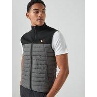 Lyle & Scott Golf Mens Sports Fleece Hybrid Gilet - Black