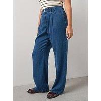The Very Collection Curve Wide Leg Elasticated Waist Jean - Blue
