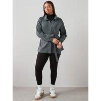 The Very Collection Curve Tie Waist Sweat Jacket - Grey