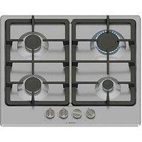 Bosch Pgp6B5K90, 60Cm Gas Hob, 4 Burners, 2 Dishwasher Suitable Cast Iron Pan Supports, New Standard Sword Dials, Front Control