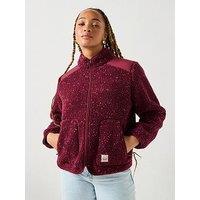 Levi'S Sienna Sherpa Jacket - H225 Nep Tawny Port With Gray Mist And Bison - Red