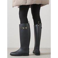 Elle Sport Knee High Riding Wellington Boot - Black