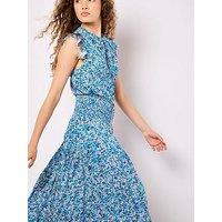 Apricot Ditsy Floral Tiered Maxi Skirt - Cream