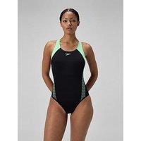 Speedo Womens Hyperboom Placement Laneback 1Pc Swimsuit- Green