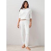 The Very Collection Soft Touch Rib Hooded Loungewear Set - Cream