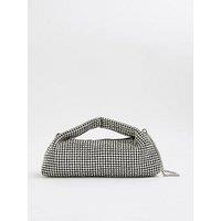 River Island Diamante Scoop Clutch Bag - Silver