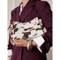 River Island Cow Leather Triple Crossbody Bag - Brown