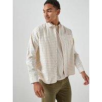 Jack & Jones Bedford Oversized Check Long Sleeve Shirt - White